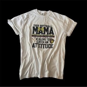 *Comfort Colors Softball MaMa Tee White XL